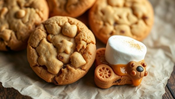 Delicious Teddy Graham marshmallow banana cookies with gooey texture.