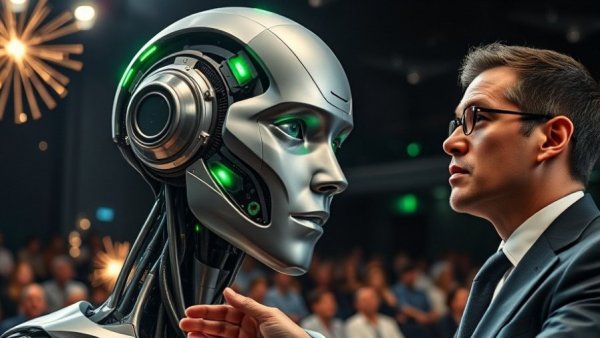 GenSpark AI Workspace presentation featuring futuristic robot.