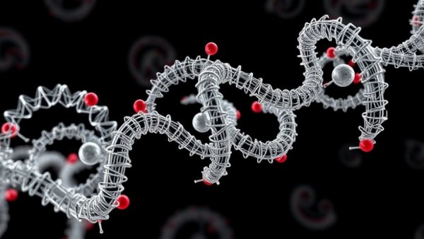 Wireframe molecular structures illustrating quantum chemistry cancer treatments.