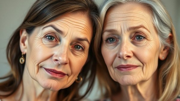 Rapalink-1 anti-aging effects illustrated in a side-by-side comparison.
