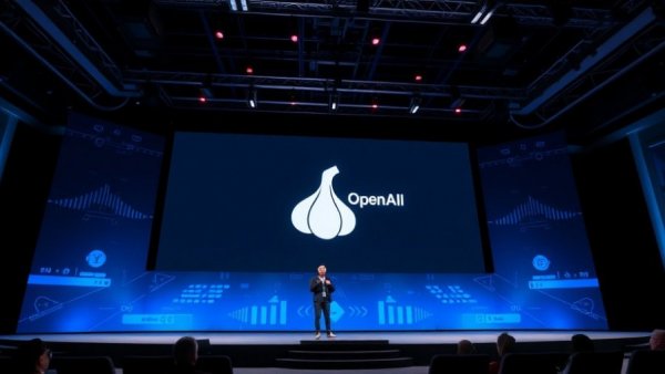 OpenAI Garlic AI presentation on a modern stage.
