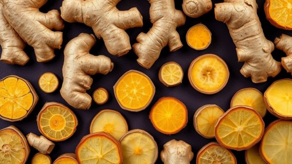 Diverse ginger roots showcasing textures and shapes for ginger health benefits.
