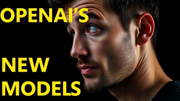 OpenAI vs Google AI competition concept with curious man in profile.