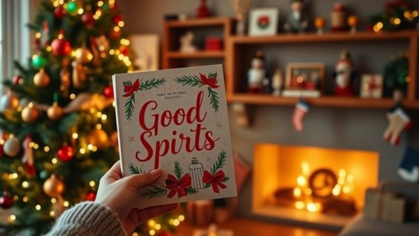 Cozy scene with holiday book and Christmas tree, Holiday Fitness Ideas.