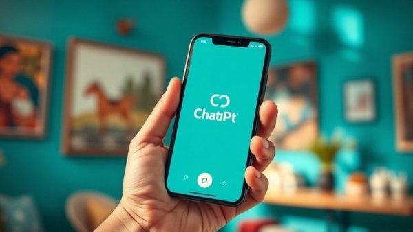 Close-up of a hand holding a phone with ChatGPT app, AI morning routine.