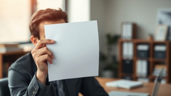 Concept of growing mistrust in government health advice depicted with a blank page and a thoughtful person.