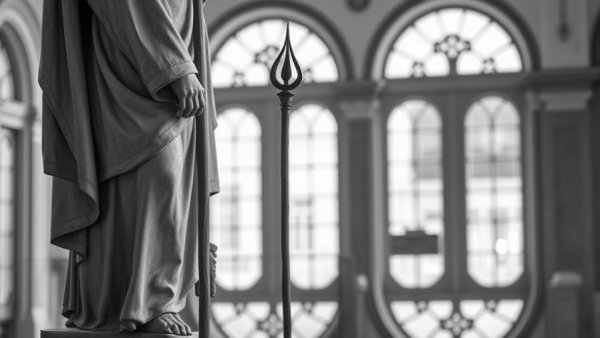 Gandhi's insight on ethics showcased in detailed statue.