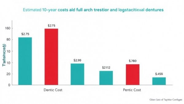 Bar chart comparing Full Arch Restoration vs Dentures costs.