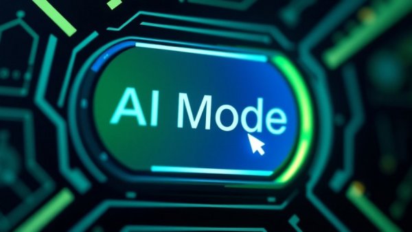 Close-up of AI Mode button highlighting selection.