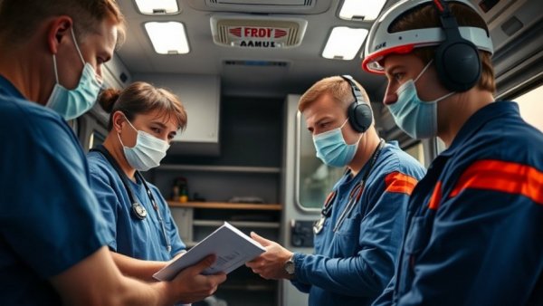 AI equity in healthcare: EMTs caring for a patient in ambulance.