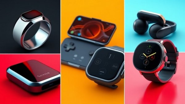 Collage of top tech innovations of 2025 featuring gadgets like a smart ring and console.