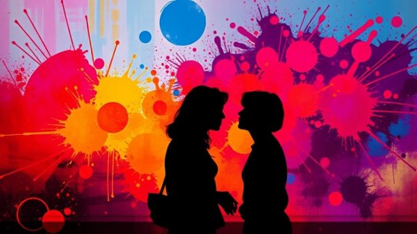 Silhouette illustrating the importance of listening in relationships with vibrant background.