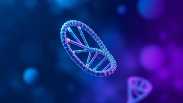 DNA strand illustration highlighting gene changes function with aging.