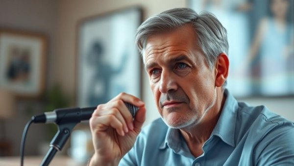 Mature man sharing insights on starting a business after financial loss.