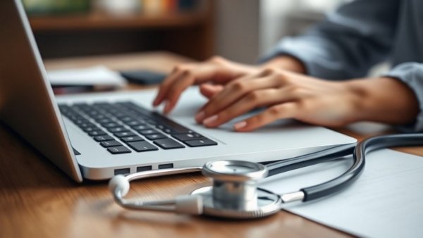 Doctor using laptop with stethoscope, common tax mistakes context.