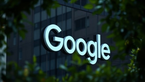 Google building facade reflecting cityscape.