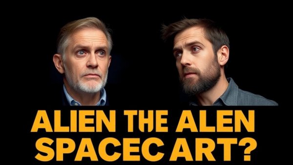 Two men discussing 3I/ATLAS interstellar exploration, question of alien craft.