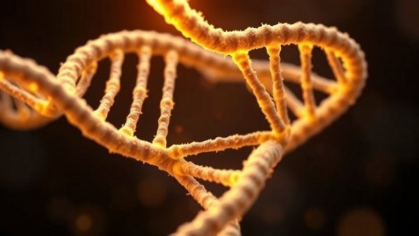 Glowing DNA double helix symbolizing predictive analytics in cancer treatment.