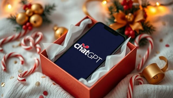 Festive ChatGPT phone setting for year in review.