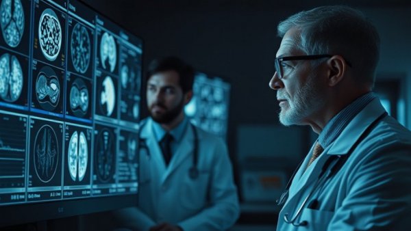 Doctors analyzing digital medicine implementation strategies on screens