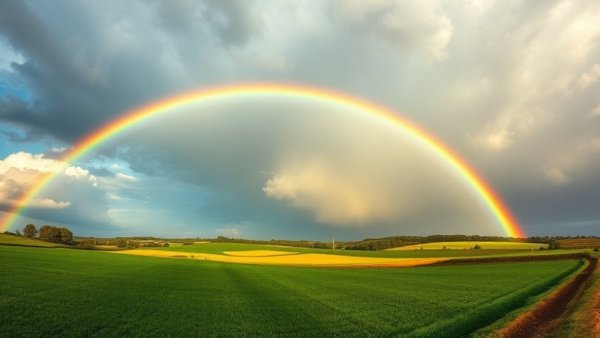 Rainbow over field symbolizing Google Top Searches of 2025.
