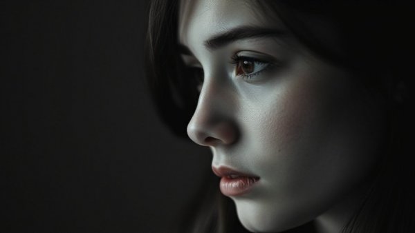 Introspective young woman lost in thought, choices in life you will regret.