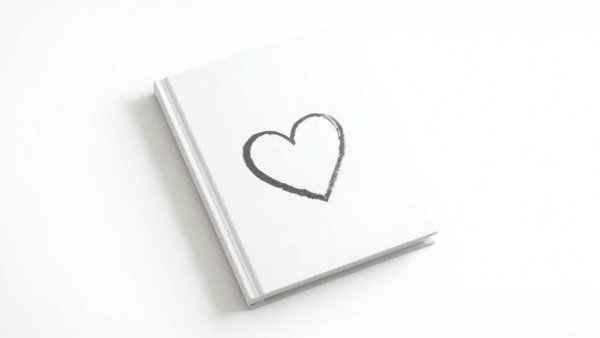 Minimalist sketchbook with heart symbol on cover for memoize notes to self for personal growth.
