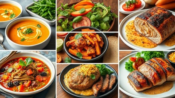 Delicious collage of top low-carb recipes of 2025, vibrant dishes displayed.