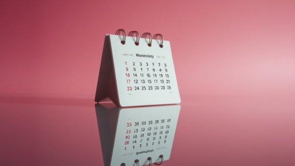 Desk calendar reflection on a pink background symbolizes reflection questions for a happier new year.