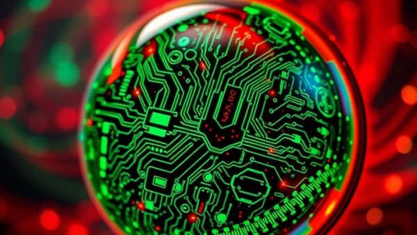 Futuristic digital sphere representing billion-dollar data centers.