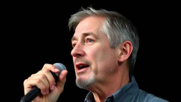 Confident man speaking on raising successful kids entrepreneurs.