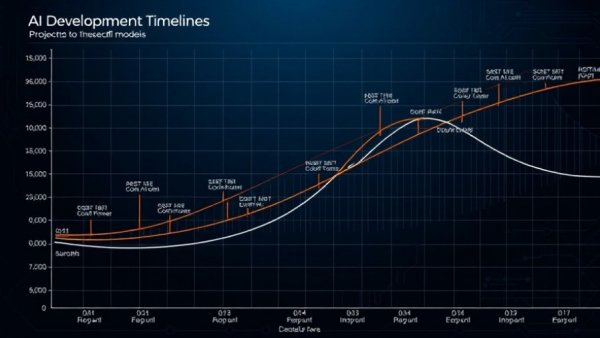 Graphical representation of AI Futures Timelines and Takeoff Model projections.