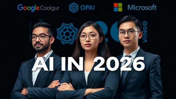 AI Predictions 2026: Tech leaders discussing future AI trends.