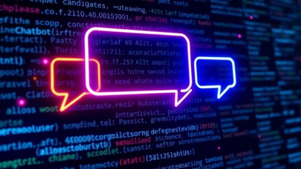 Futuristic AI chat bubbles on a digital screen, diversify AI chatbots.