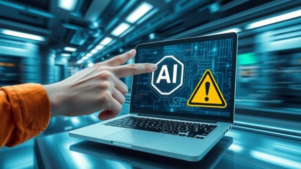 Collage highlighting AI quality complaints with symbolic elements.