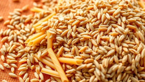 Whole grain pasta and brown rice representing easy ways to eat more fiber.