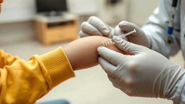 Child receiving vaccination following CDC vaccine schedule for children.
