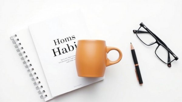 eBook cover with coffee mug and text about habits.