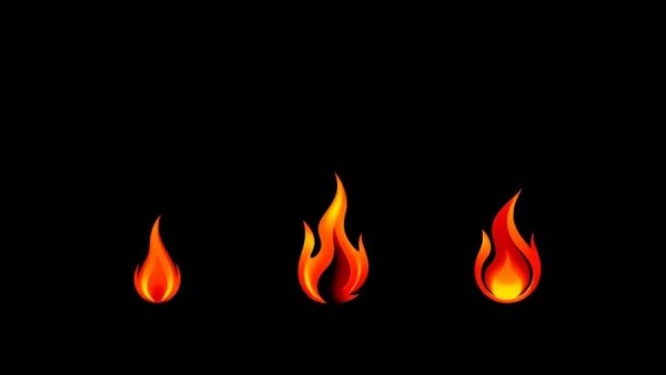 Vibrant flaming icons indicating workout intensity.