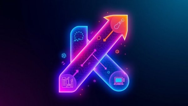 K-shaped recovery in lab equipment market represented with diverging arrows.