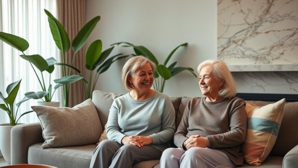 Home Care Cooperatives caregiver helping elderly woman in home setting.