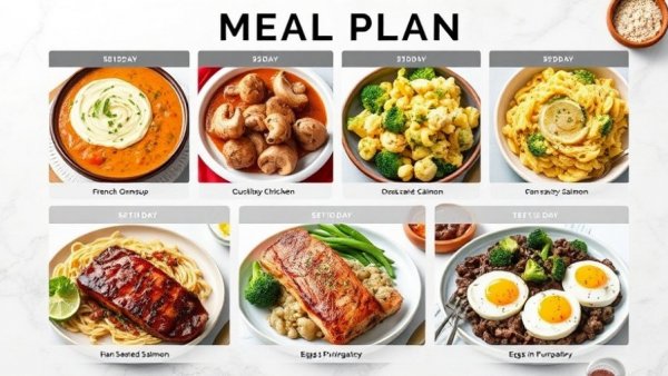 Stylish weekly meal plan with healthy family recipes.