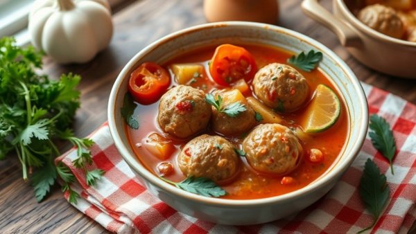 Italian wedding soup recipe with meatballs and vegetables.