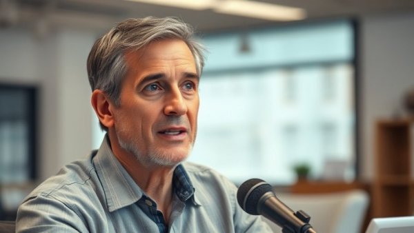 Middle-aged man showcasing leadership skills in a tech-driven age.