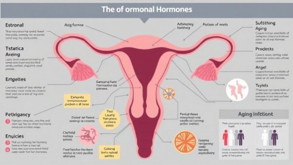 Infographic on geroprotective potential of hormone replacement therapy and aging.