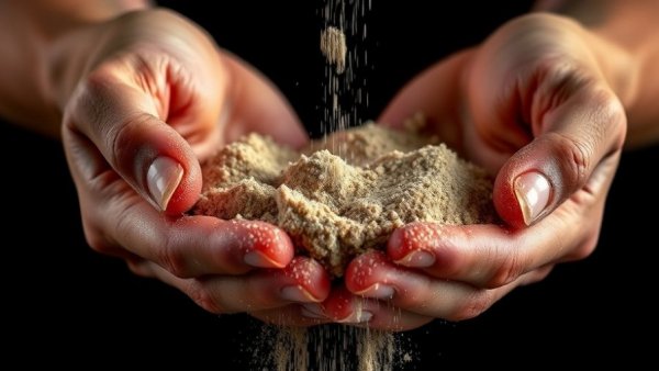 Hands gently releasing sand, symbolizing daily habits that waste time and energy.