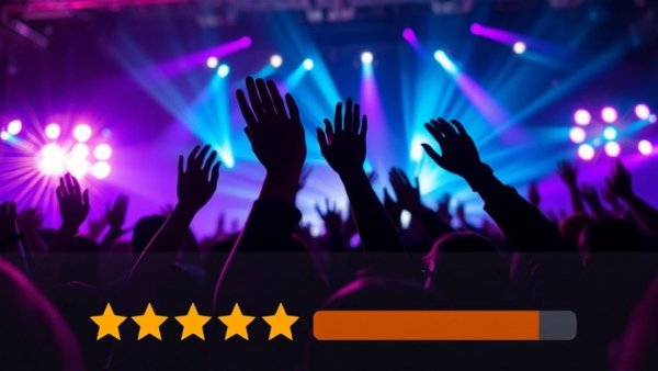 Netflix live voting feature at a vibrant concert scene with audience.