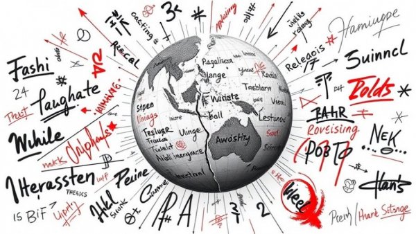 Fractured globe amidst abstract scripts symbolizing AI writing detection and humanization.