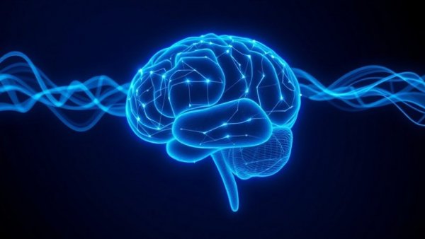 Abstract brain waves visualization aiding paralyzed patients.