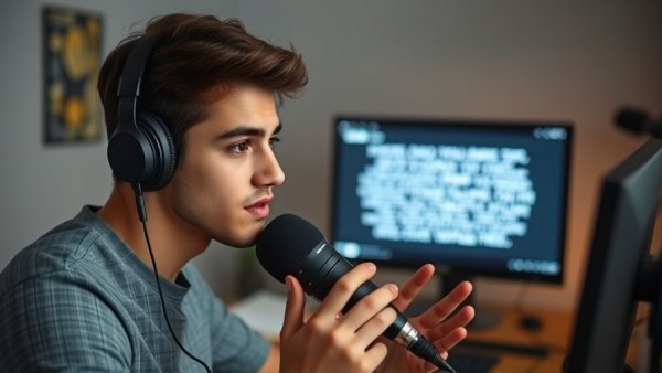 Young man discusses ChatGPT memory improvement tips in a podcast.